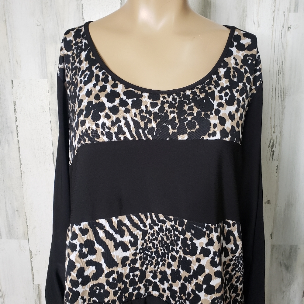 Notations Leopard Print Top Size 1x - image 4